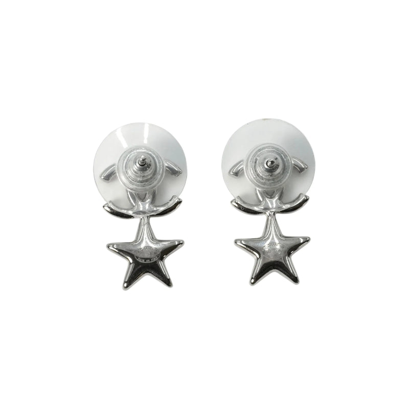 CHANEL Crystal CC Star Stud Earrings - Metal 
