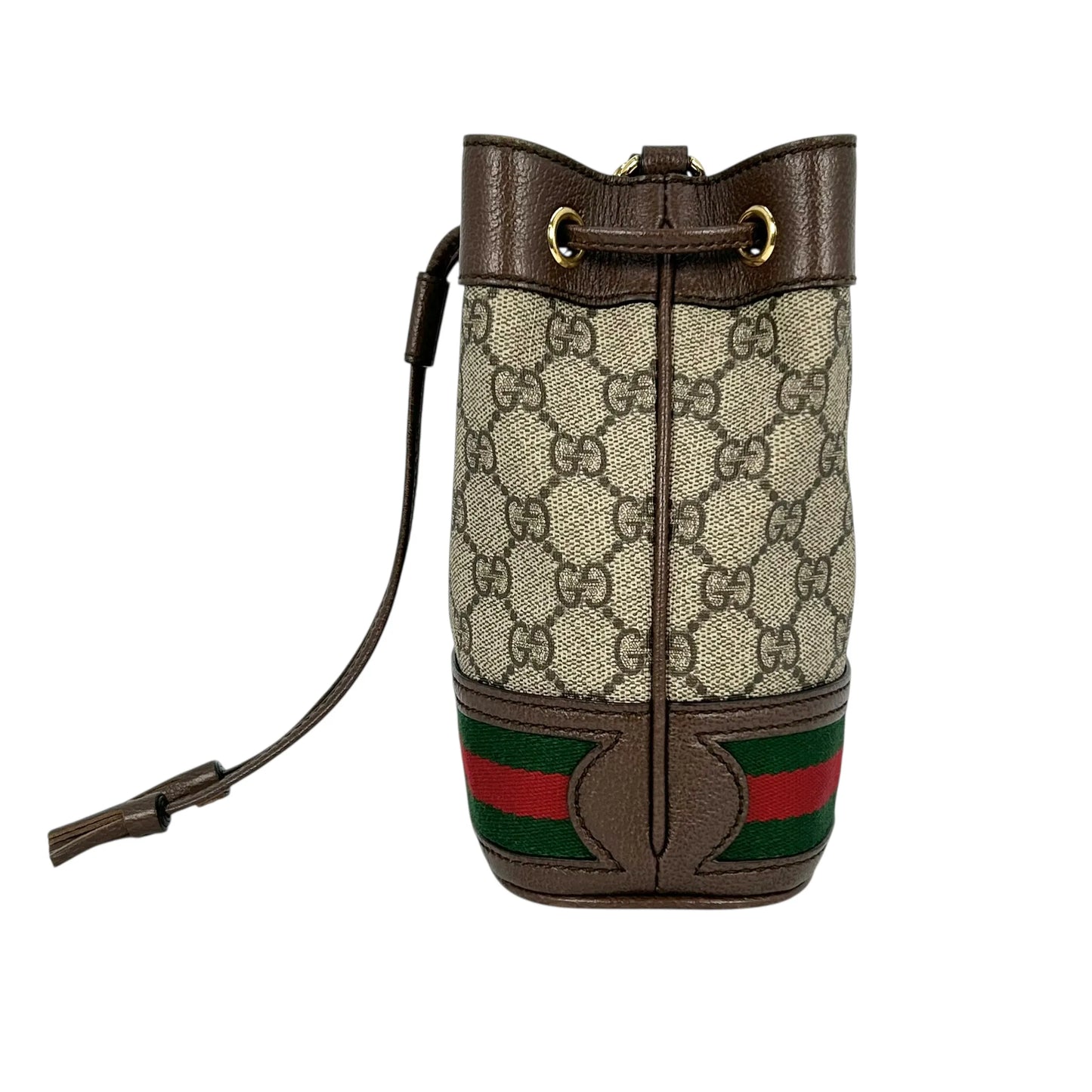 GUCCI オフィディア GGスプリーム キャンバス ミニ バケットバッグ - ブラウン