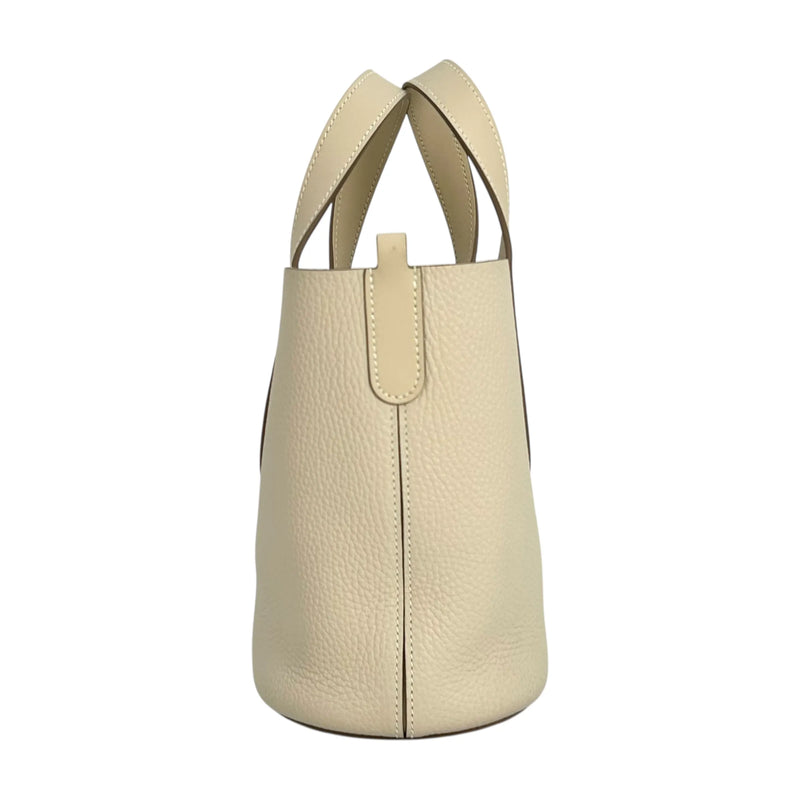 HERMES In the Loop 18 Leather K Stamp (Made in 2025) Handbag - White 