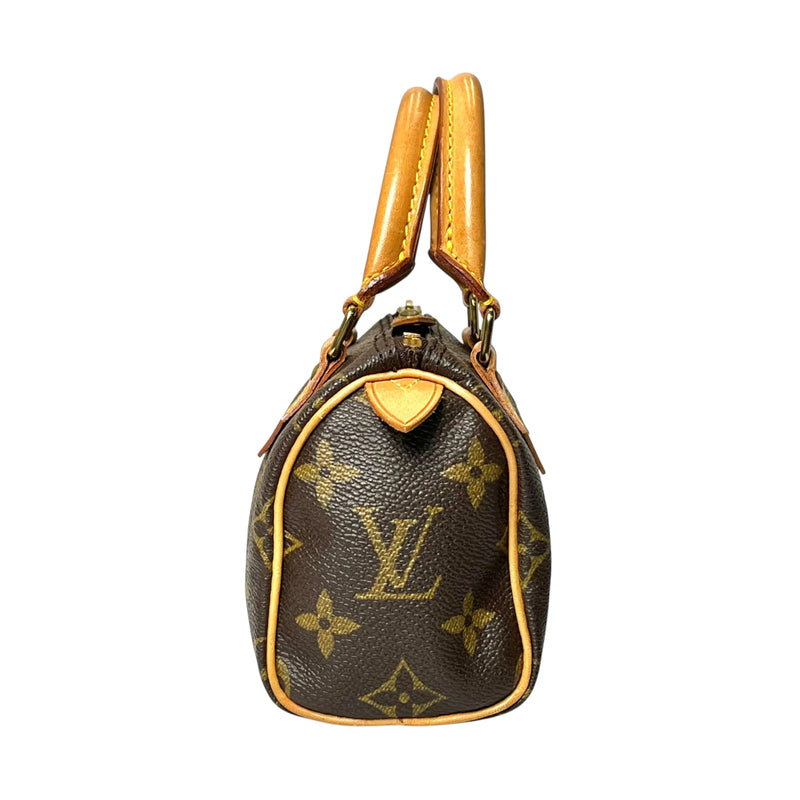 LOUIS VUITTON モノグラム ミニ スピーディ ハンドバッグ - ブラウン