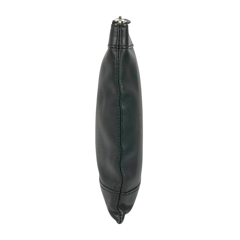 BALENCIAGA Logo Leather Clutch Bag - Black 