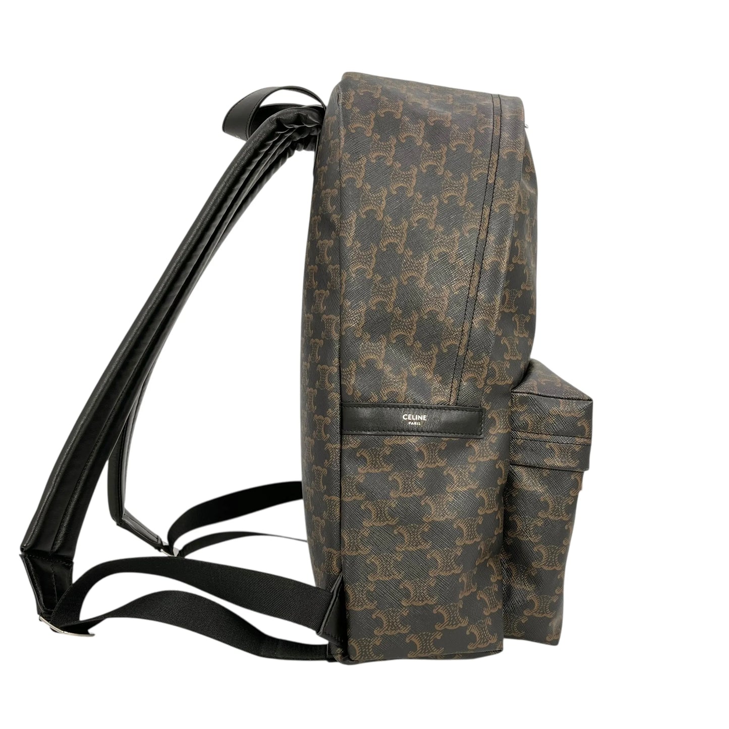 CELINE Triomphe Canvas Medium Backpack - Dark Brown 