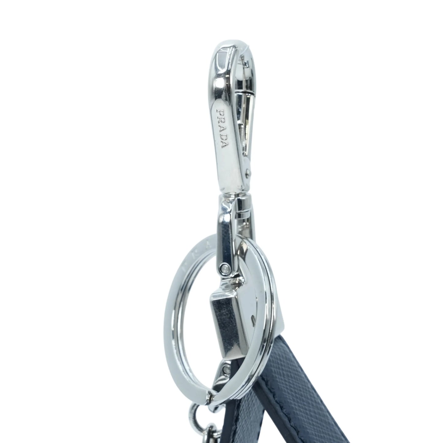 PRADA Robot Leather Keychain Key Holder - Navy 