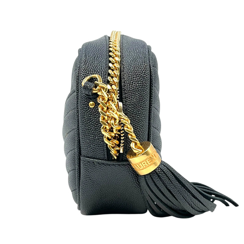 Saint Laurent Lou Mini Bag Calfskin Chain Shoulder Bag - Black 