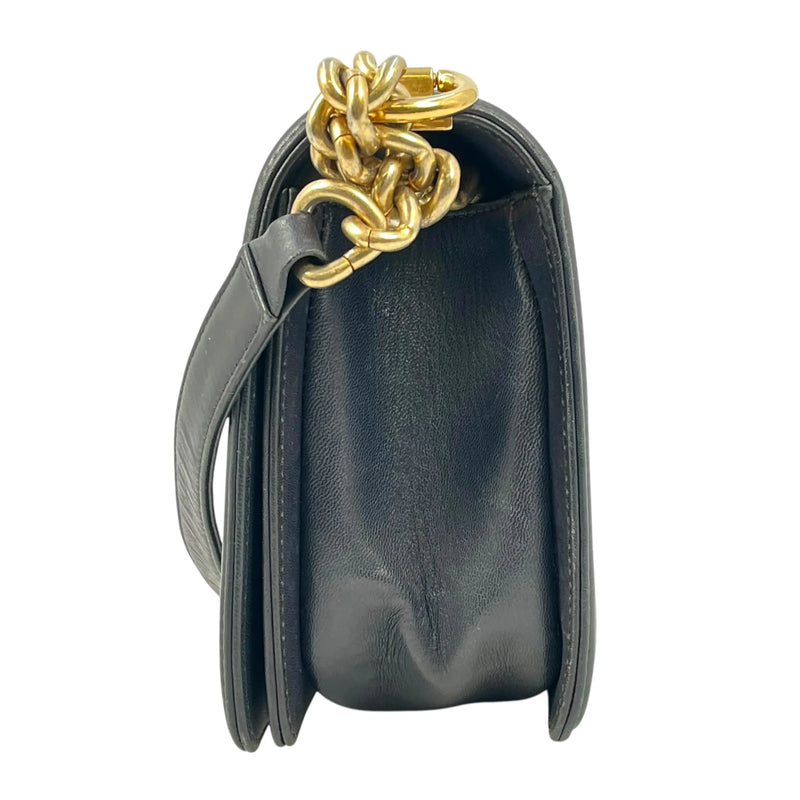 CHANEL Boy Chanel 25 Lambskin Chain Shoulder Bag - Navy 