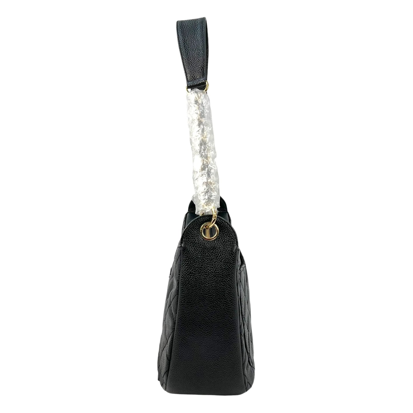 CHANEL Matelasse Caviar Leather Chain Shoulder Bag - Black 