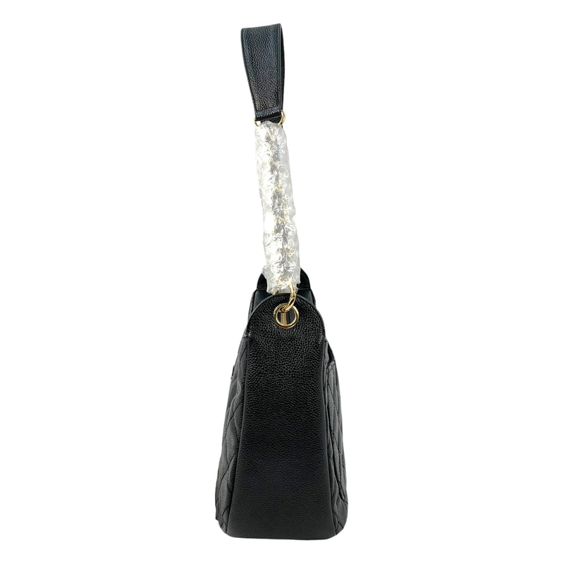 CHANEL Matelasse Caviar Leather Chain Shoulder Bag - Black 