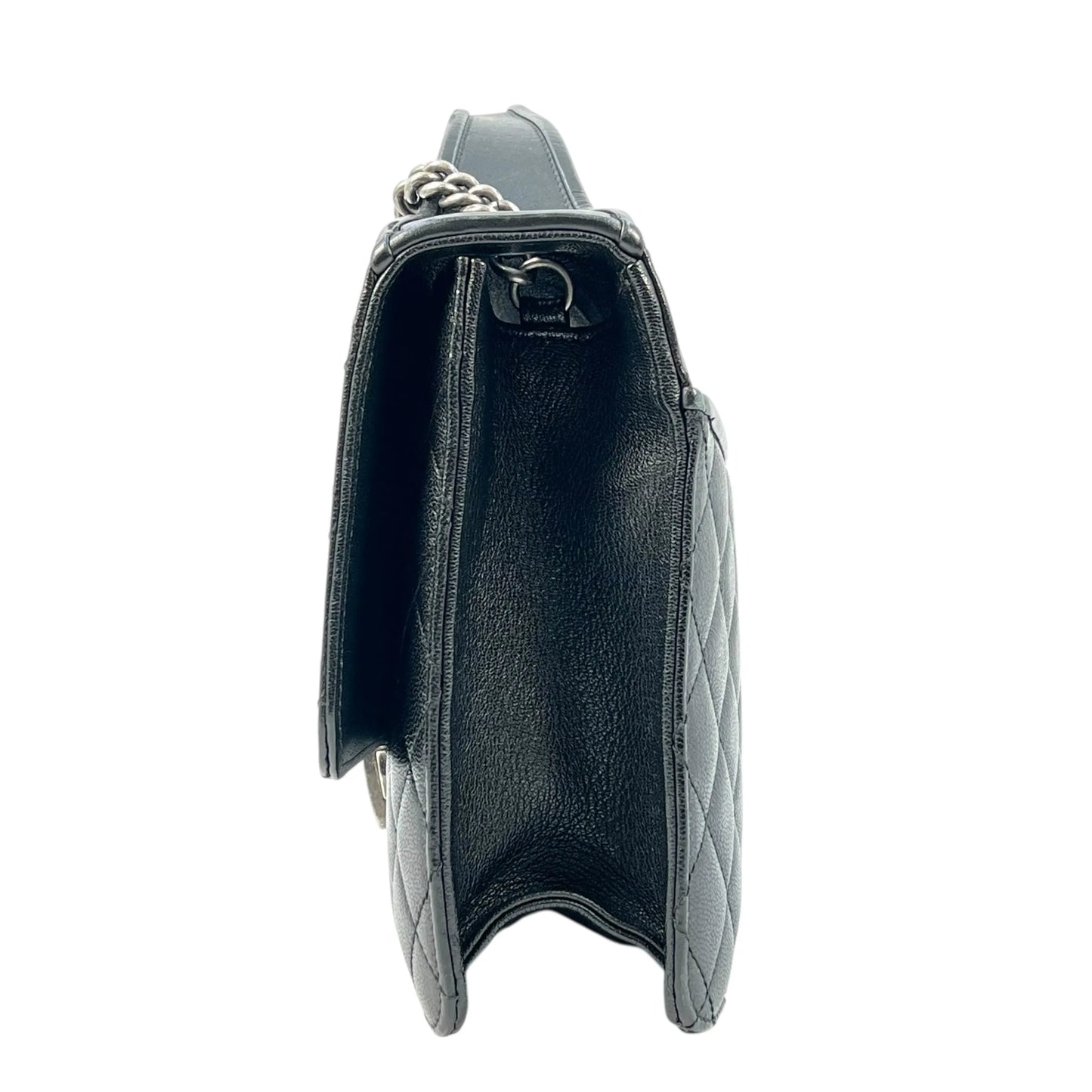 CHANEL CC University Matelasse Goatskin Chain Shoulder Bag - Black 