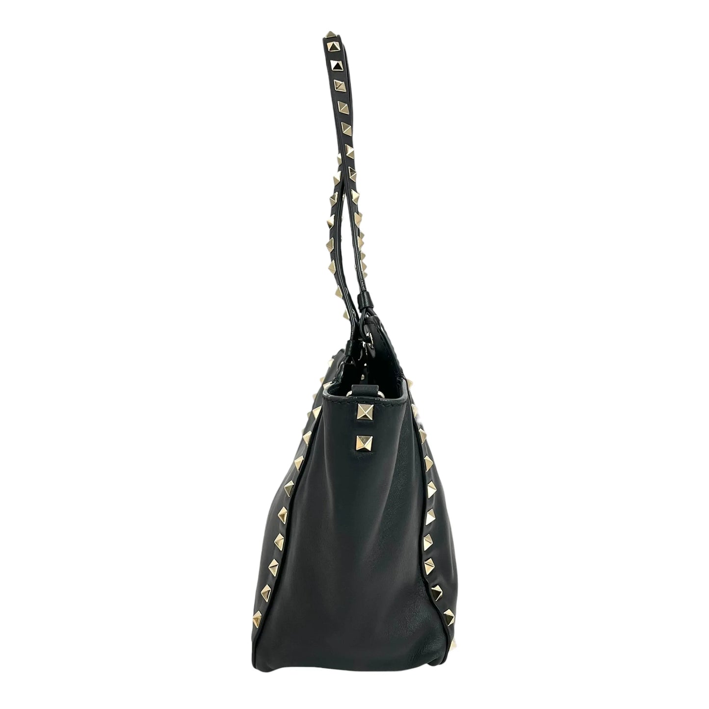 Valentino Rockstud Leather Handbag/Shoulder Bag - Black 