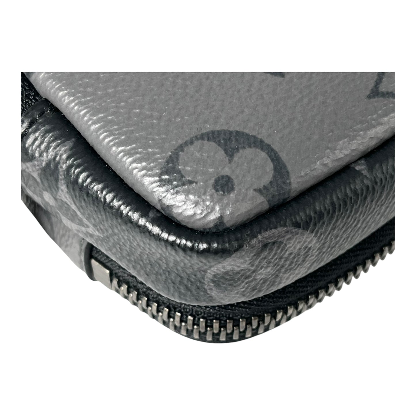 Louis Vuitton Monogram Eclipse Reverse Double Phone Case Shoulder Bag - Black 