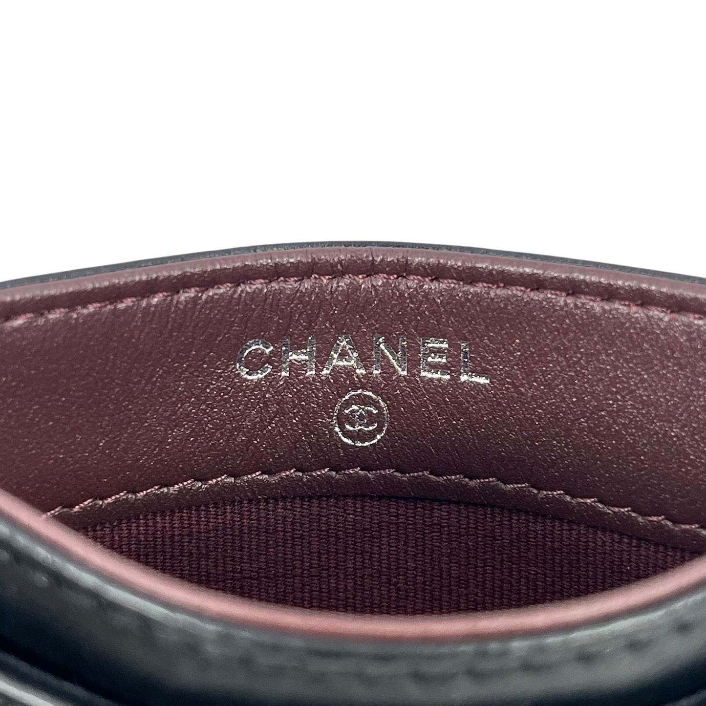 CHANEL 2.55 シェブロン キルテッド カードケース - ブラック