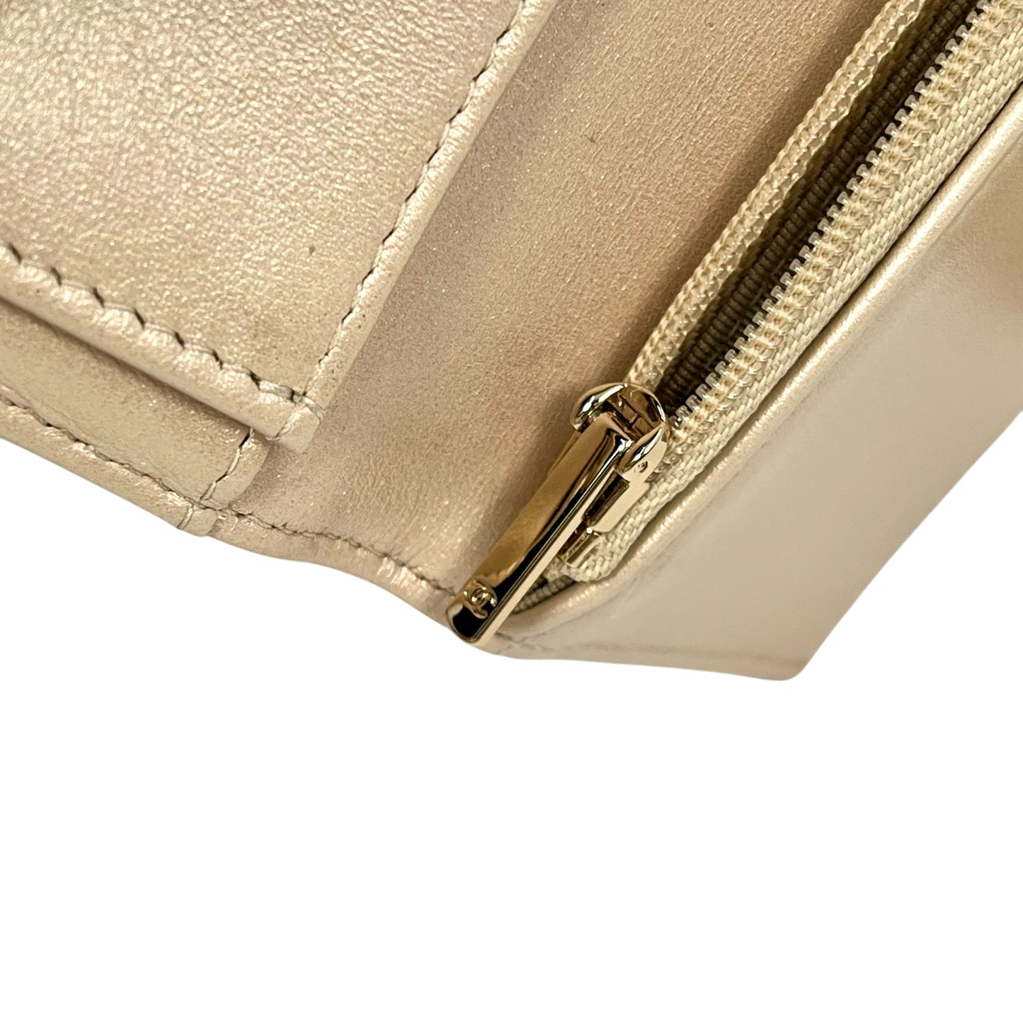 CHANEL Matelasse Metallic Bifold Compact Wallet - Gold 