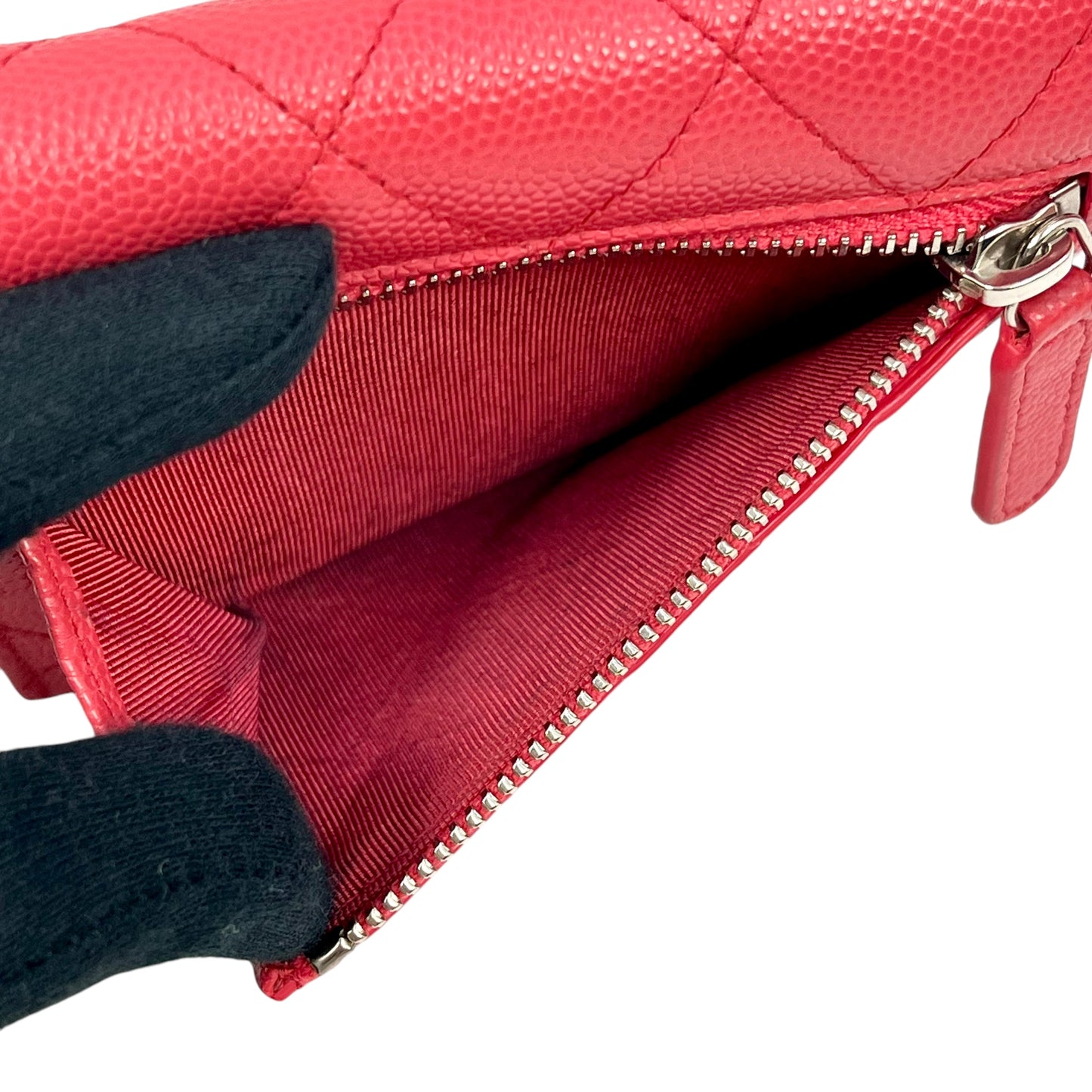 CHANEL マトラッセ キャビアスキン 二つ折り財布 コンパクトウォレット - ピンク