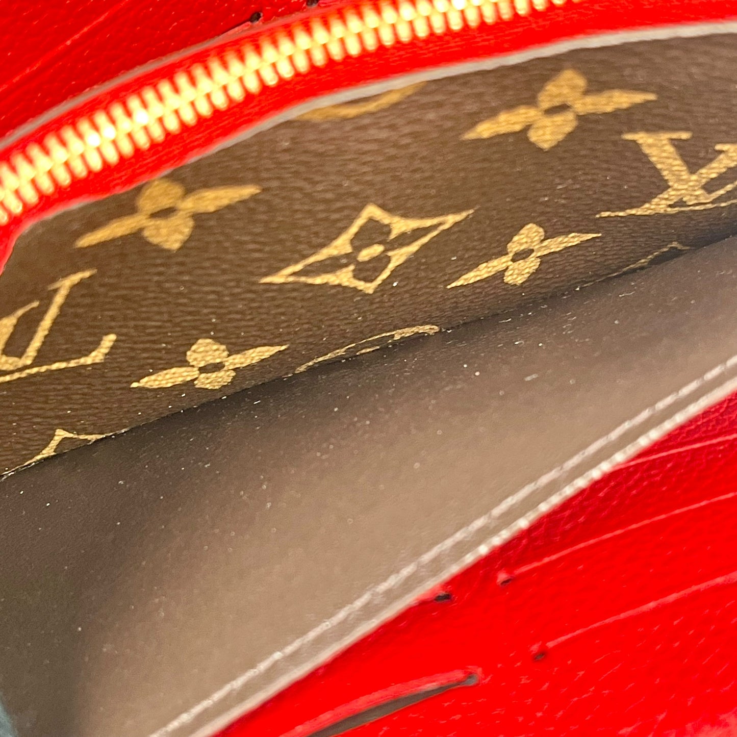 Louis Vuitton Monogram Pallas Portefeuille Long Wallet - Red 