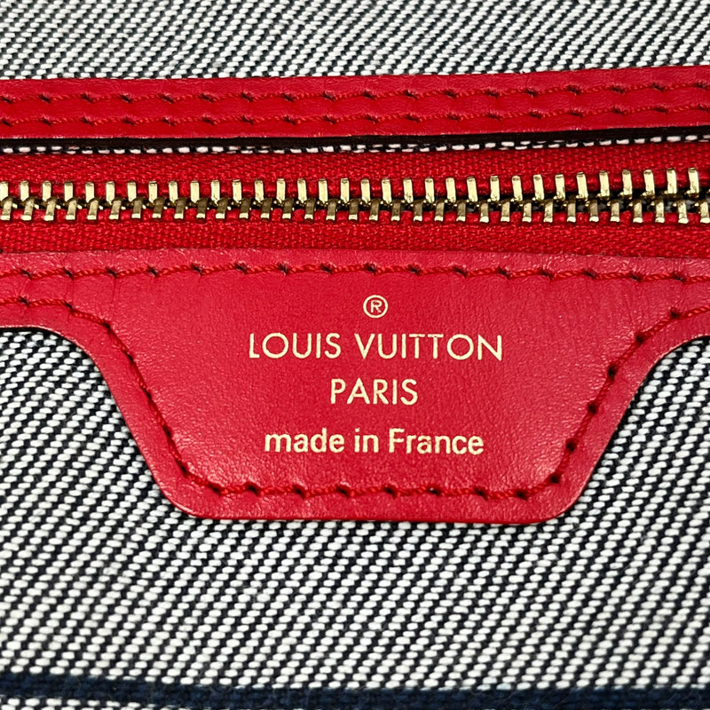 Louis Vuitton Monogram Denim Neverfull MM Tote Bag - Blue 