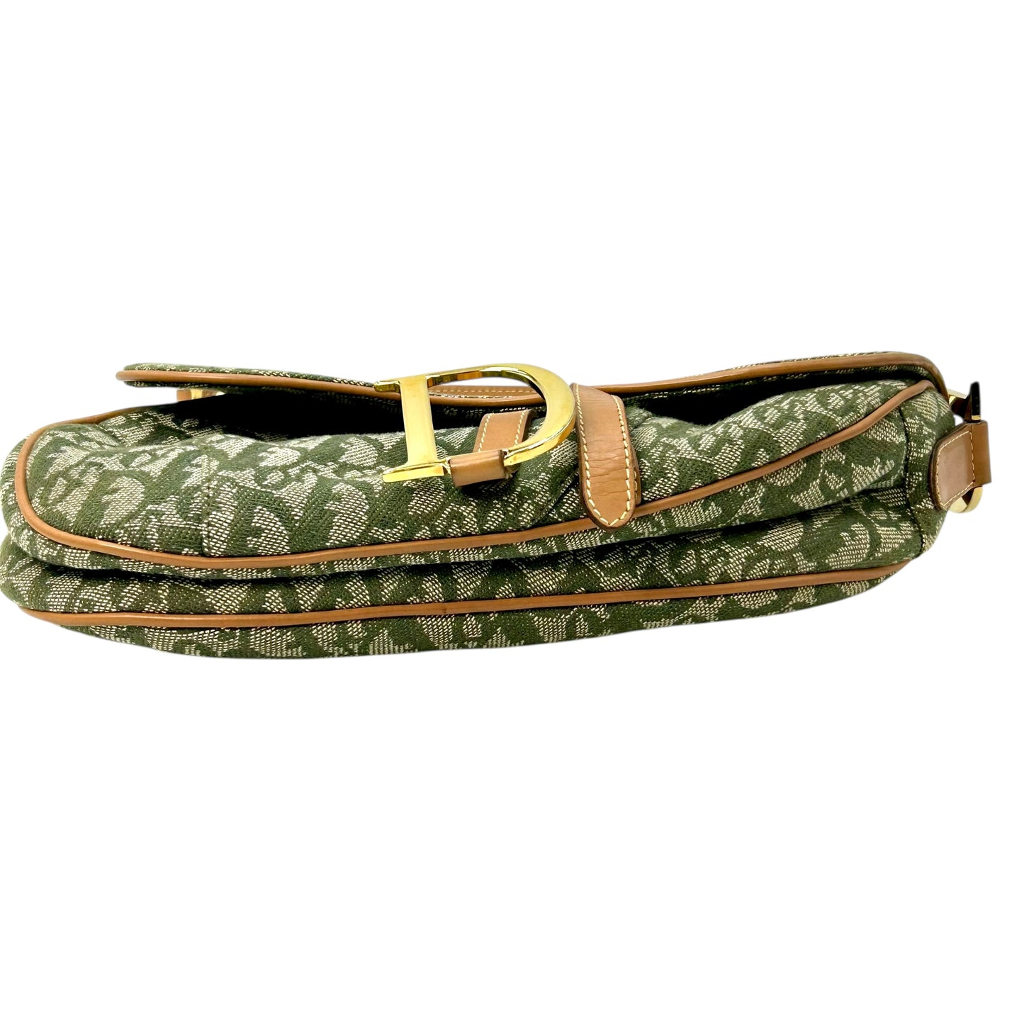 Dior サドル トロッター キャンバス ハンドバッグ ショルダーバッグ - カーキ × ベージュ