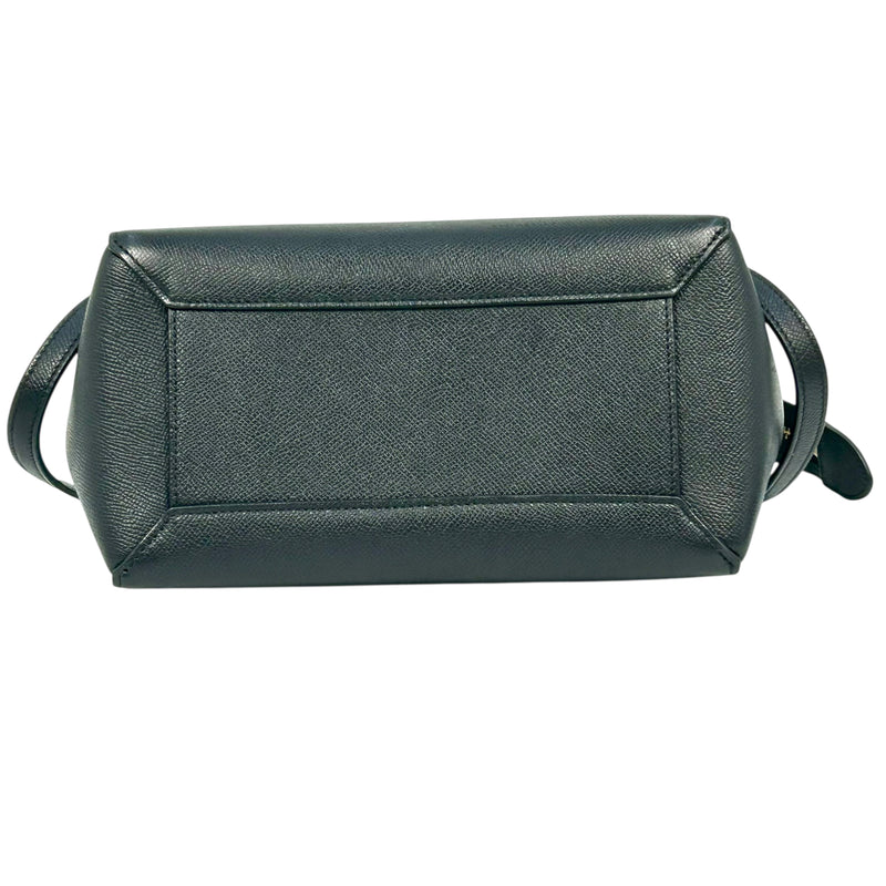 CELINE Leather Micro Beret Handbag/Shoulder Bag - Black 