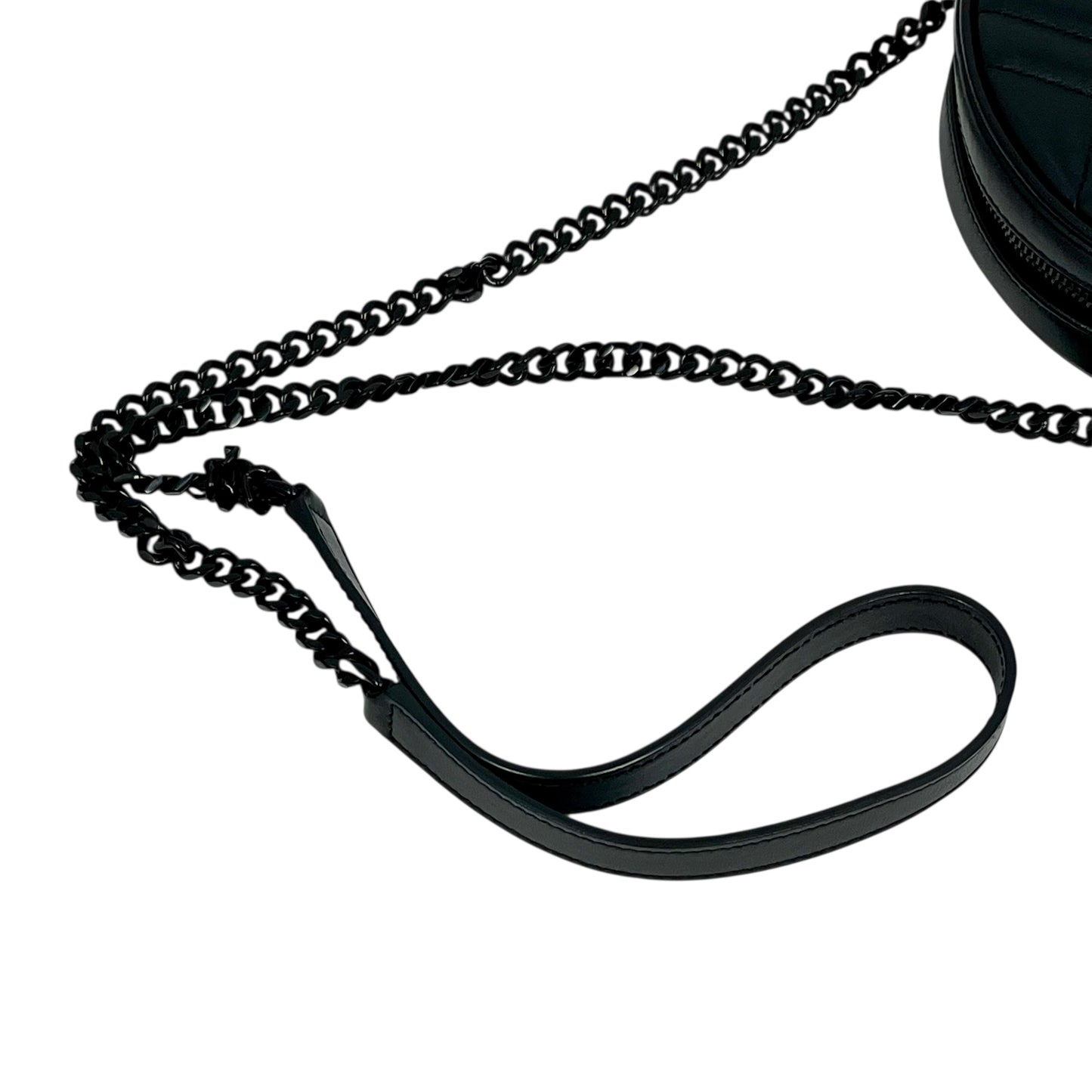 Saint Laurent Vinyl Mini Chain Shoulder Bag - Black 