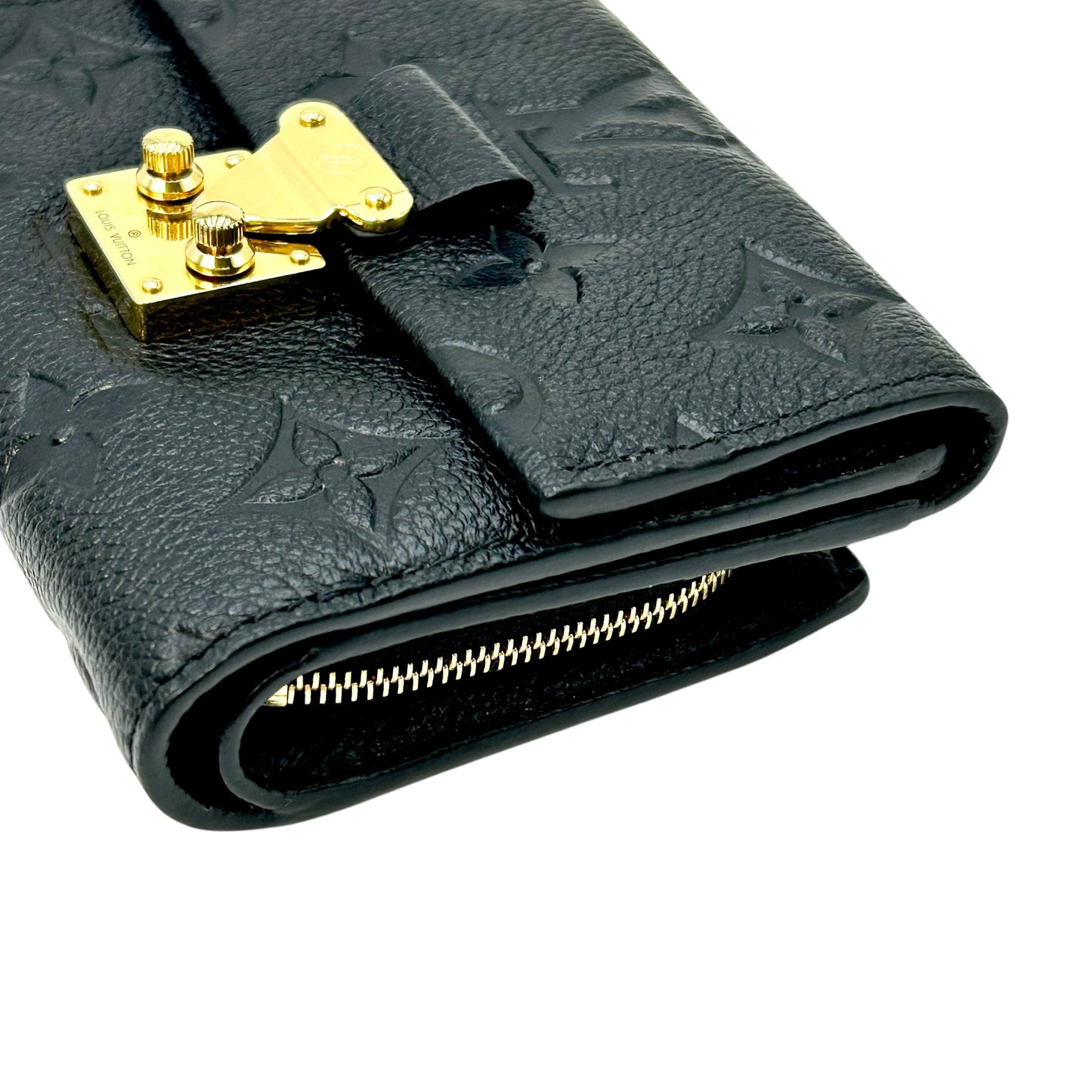 Louis Vuitton Monogram Empreinte Portefeuille Metis Tri-fold Compact Wallet - Noir Black 