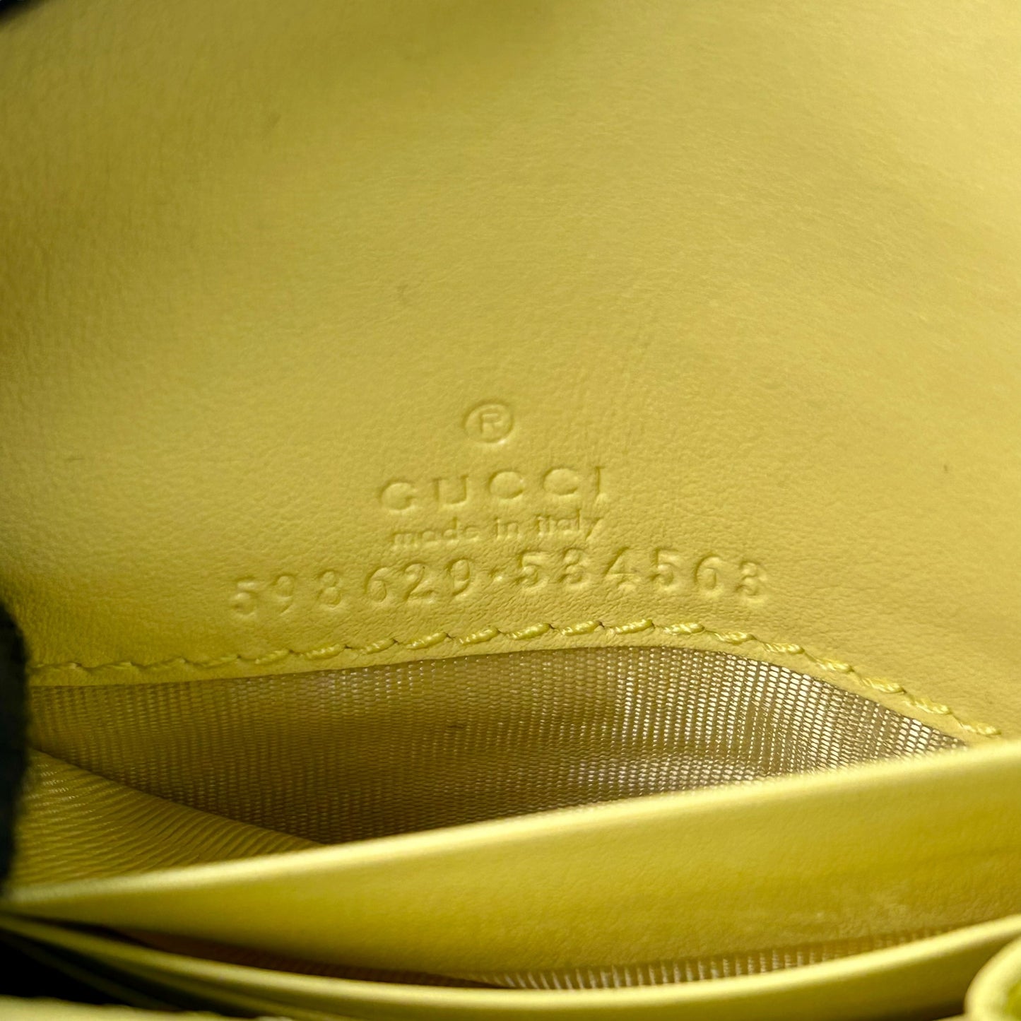 GUCCI GG Marmont Leather Bi-fold Compact Wallet - Yellow 