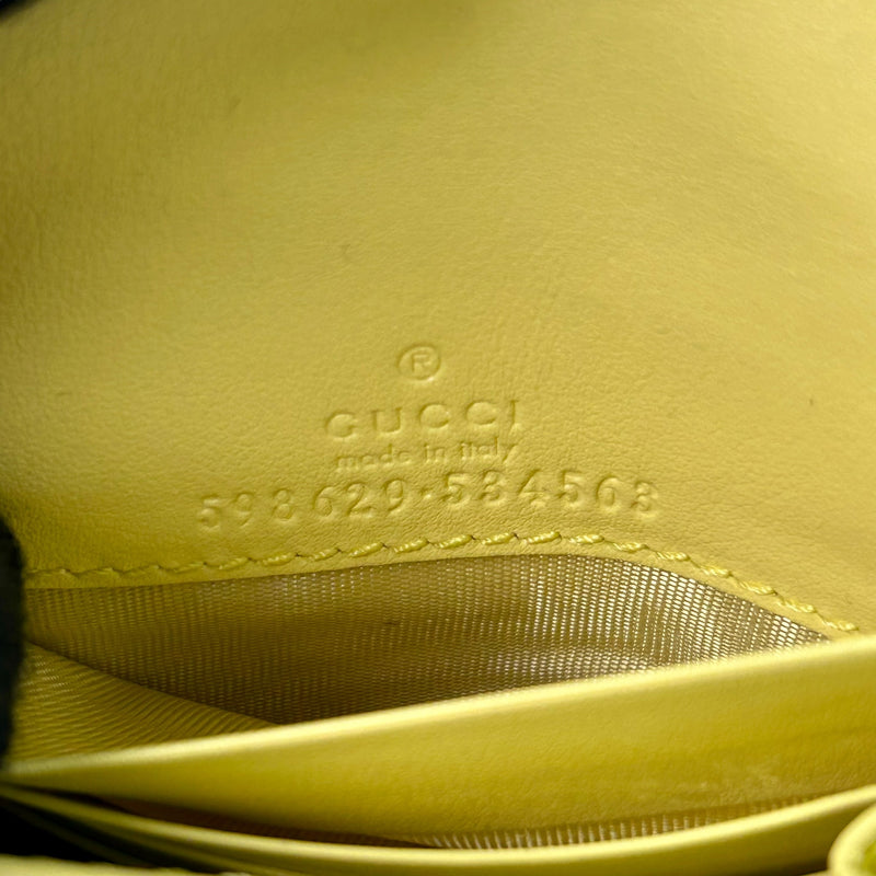 GUCCI GG Marmont Leather Bi-fold Compact Wallet - Yellow 