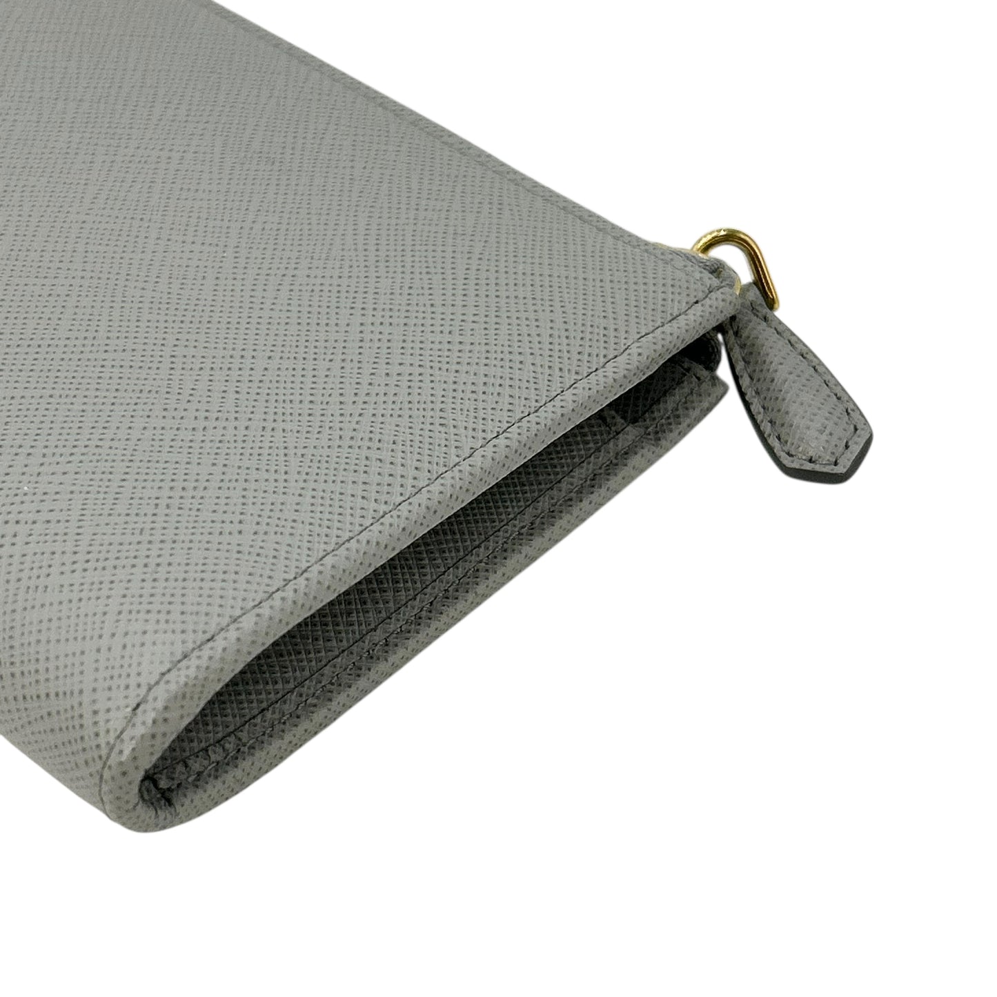 PRADA Saffiano Leather Long Wallet - Grey 
