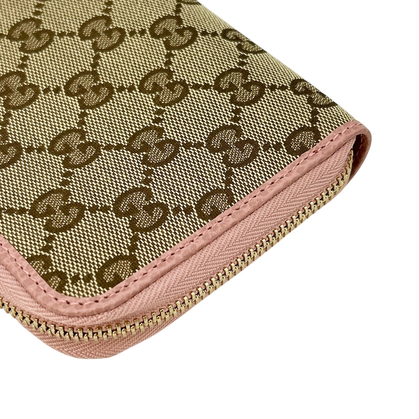 GUCCI GG Canvas Zip Around Long Wallet - Beige 