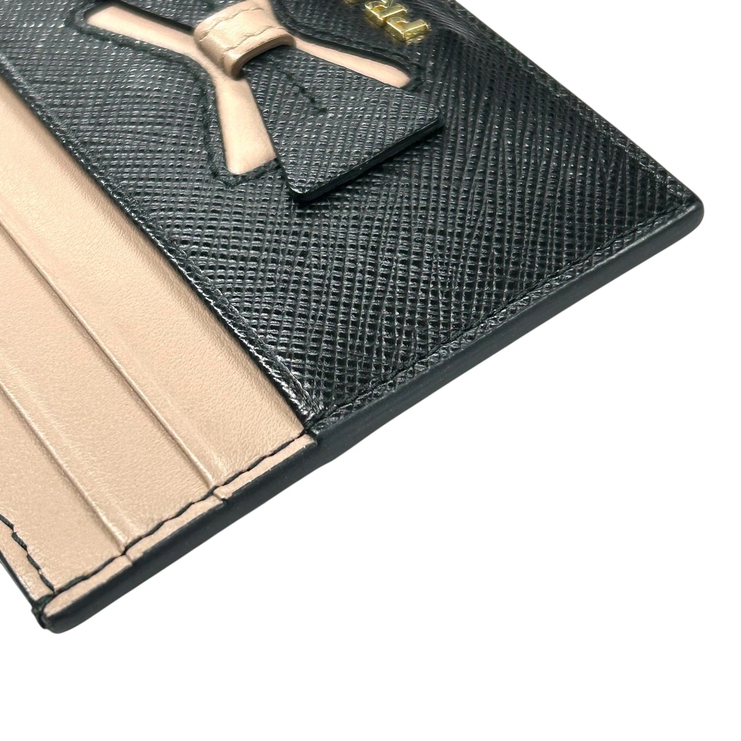 PRADA Saffiano Card Case - Pink and Black 