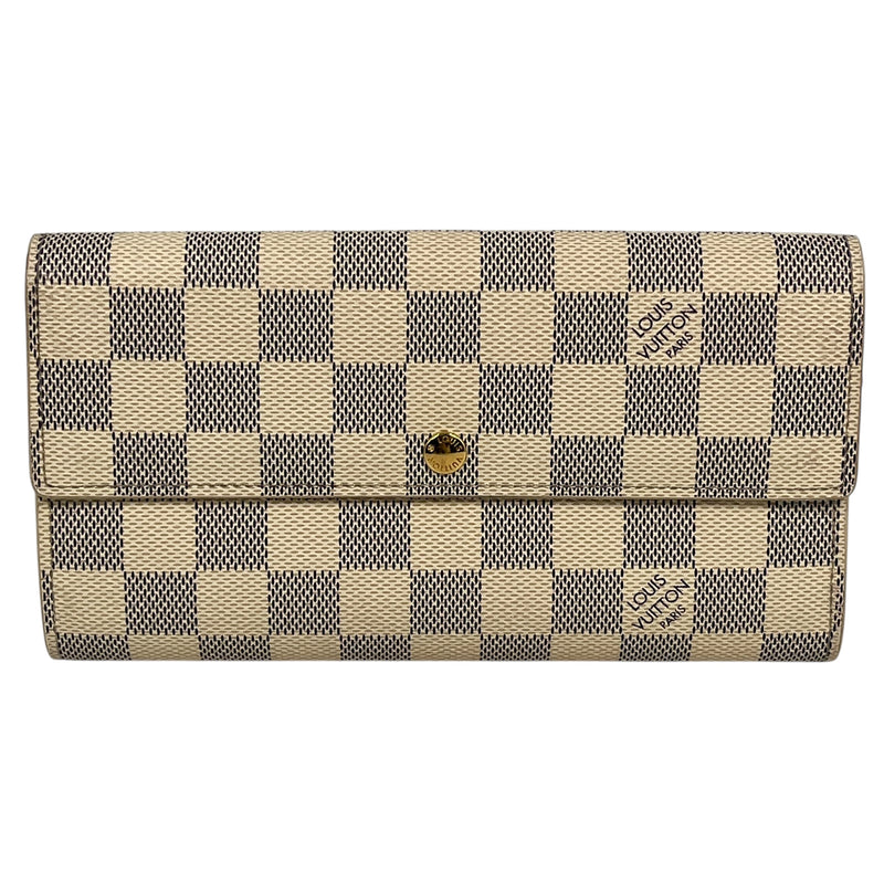 Louis Vuitton Damier Azur Portefeuille Sarah Long Wallet - White 