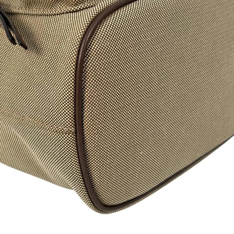 PRADA ロゴ ジャカード キャンバス ドローストリング ハンドバッグ バケットバッグ - ブラウン