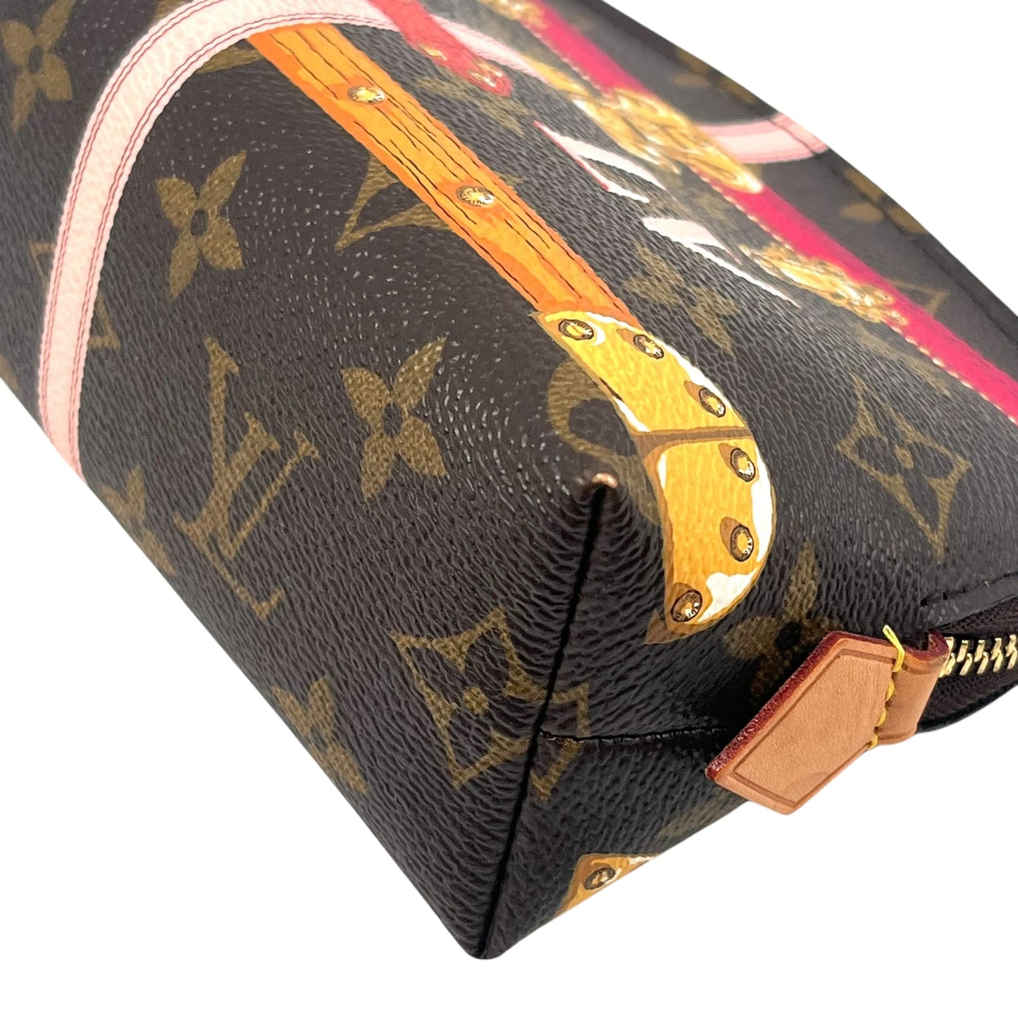 Louis Vuitton Monogram Canvas Pochette Cosmetic Summer Trunk Collection Pouch - Brown 