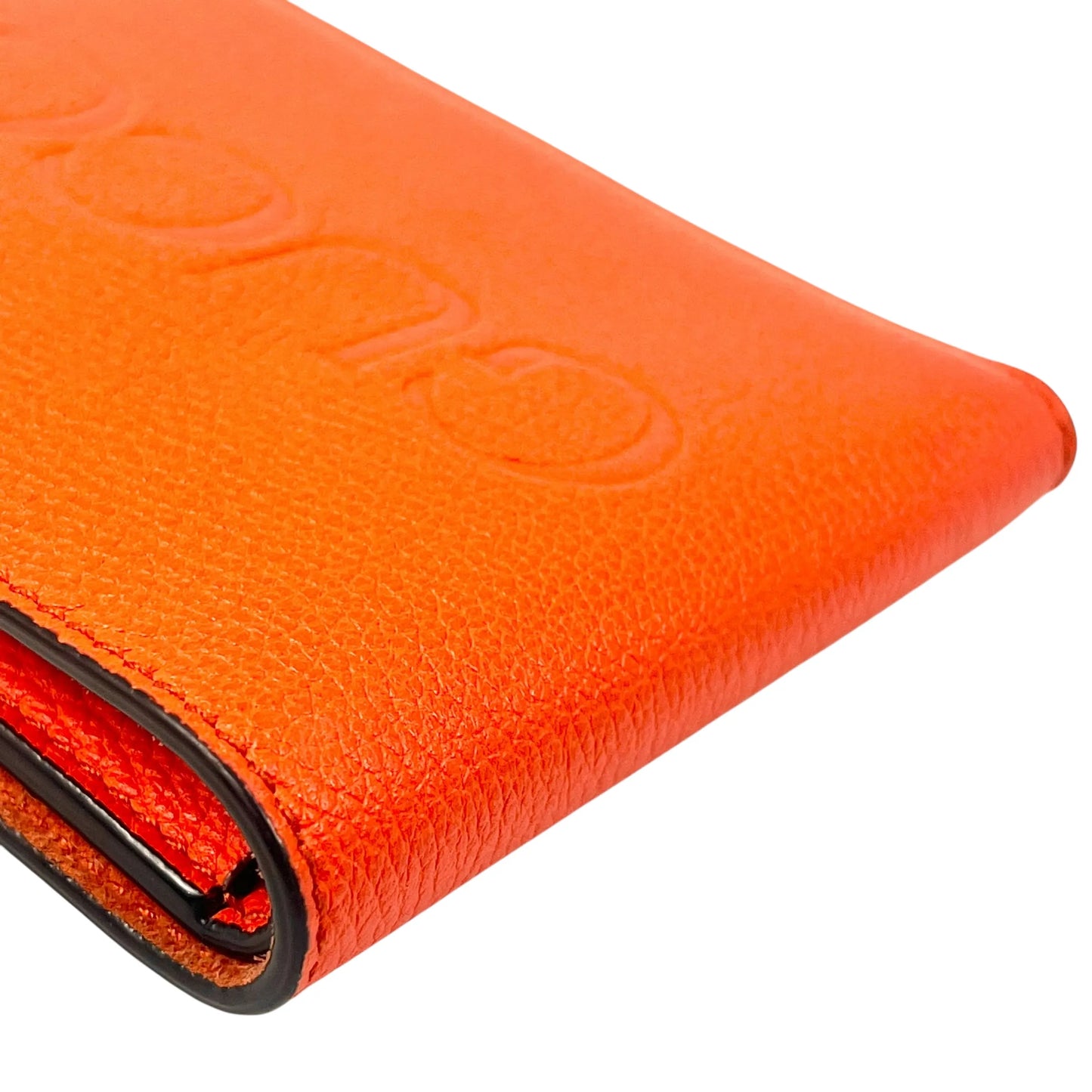 GUCCI GG Logo Embossed Bifold Compact Wallet - Orange 