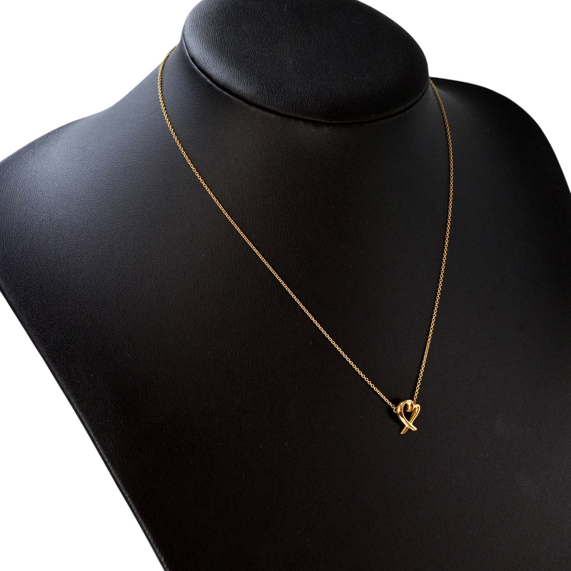 Tiffany & Co ラビング ハート ペンダント ネックレス - 18KYG