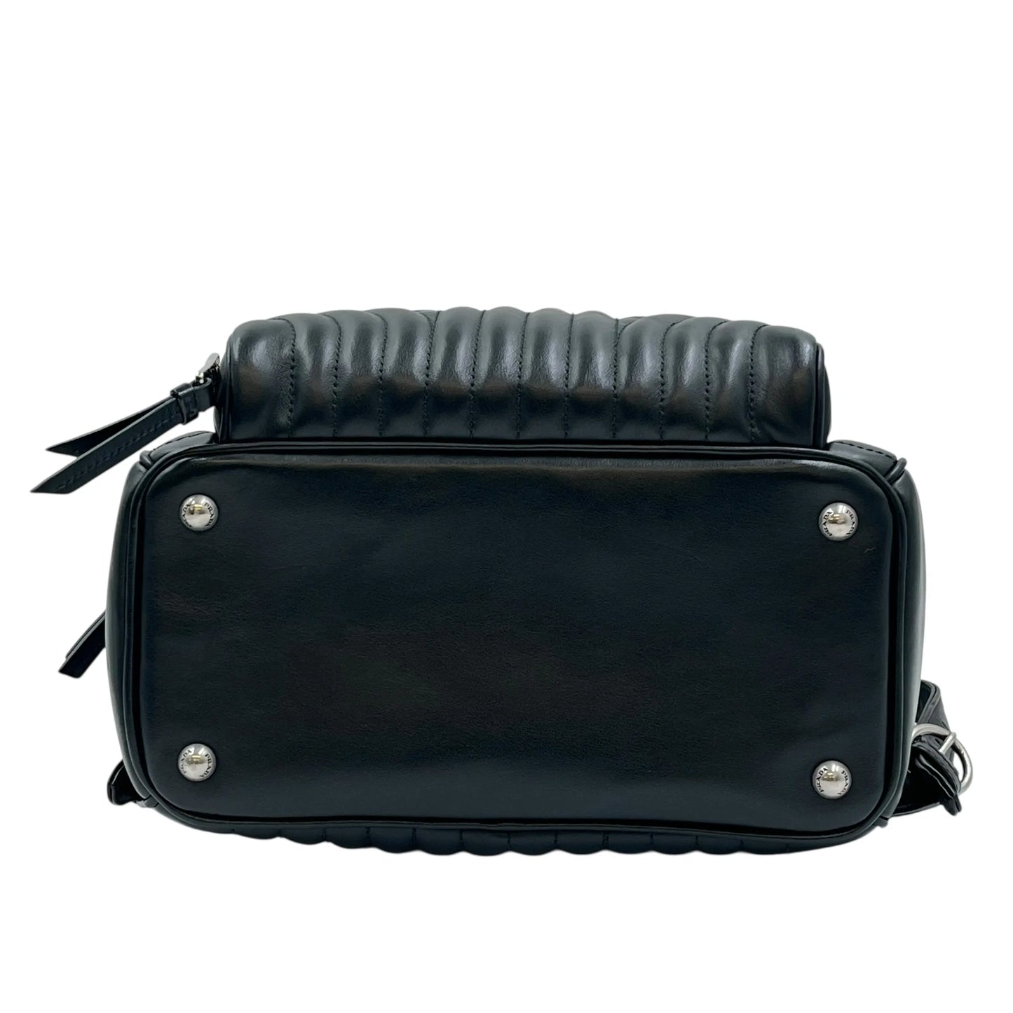 PRADA Diagram Leather Backpack - Black 