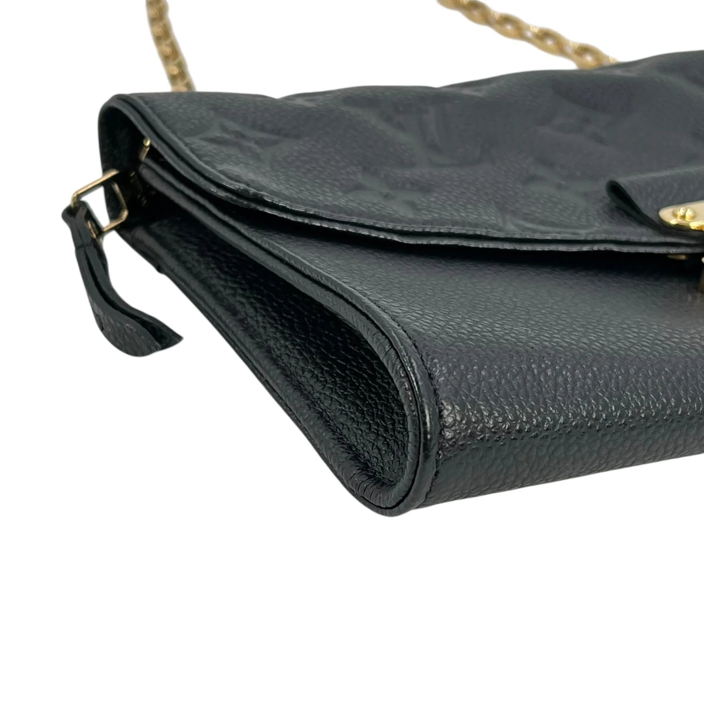 Louis Vuitton Monogram Empreinte Pochette Saint-Germain Chain Wallet - Black 