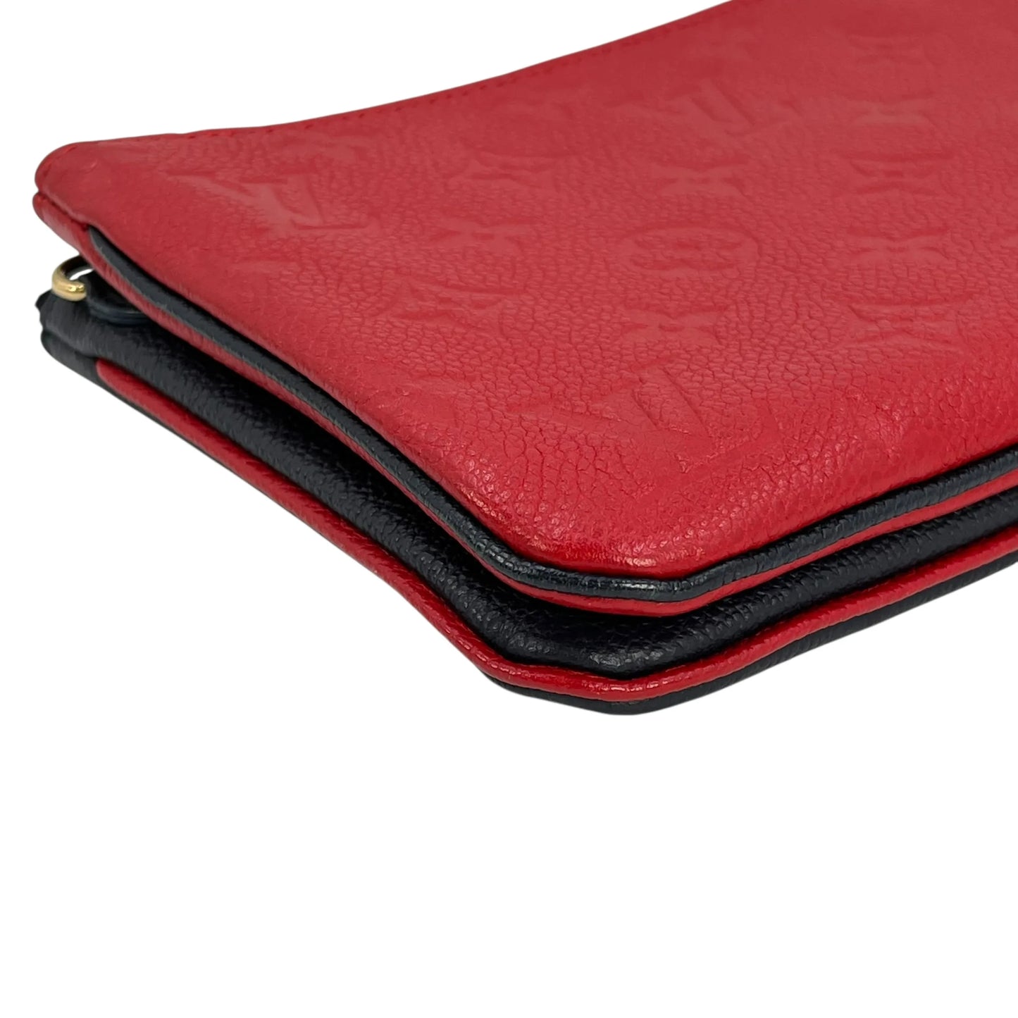 Louis Vuitton ポシェット ダブルジップ モノグラムアンプラント チェーンショルダーバッグ - ネイビー × レッド