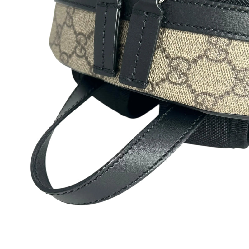 GUCCI GG Supreme Canvas Small Backpack - Beige and Black 