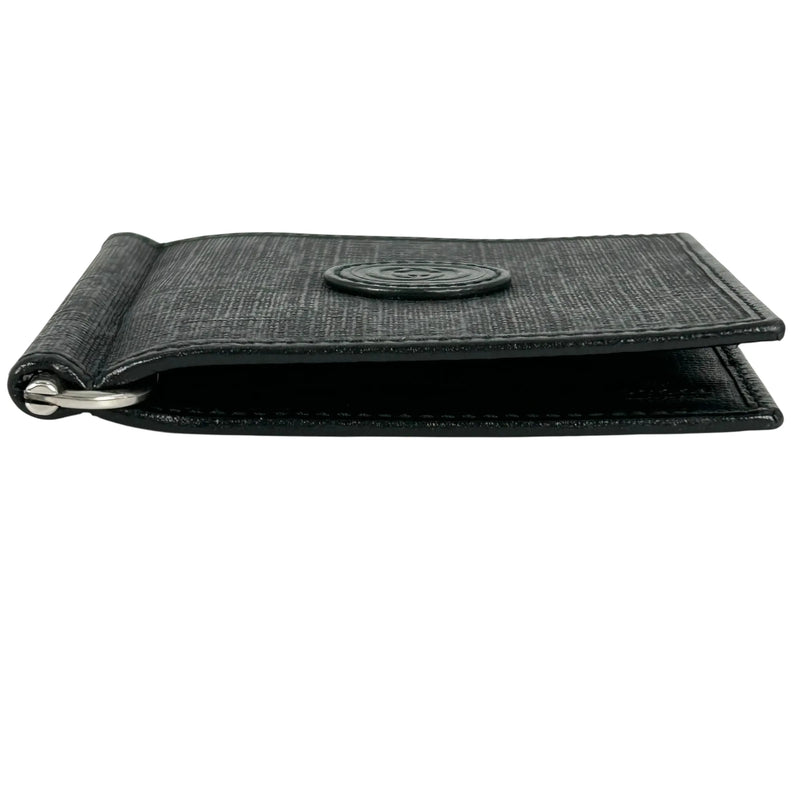 GUCCI Interlocking G GG Supreme Money Clip Compact Wallet - Black 