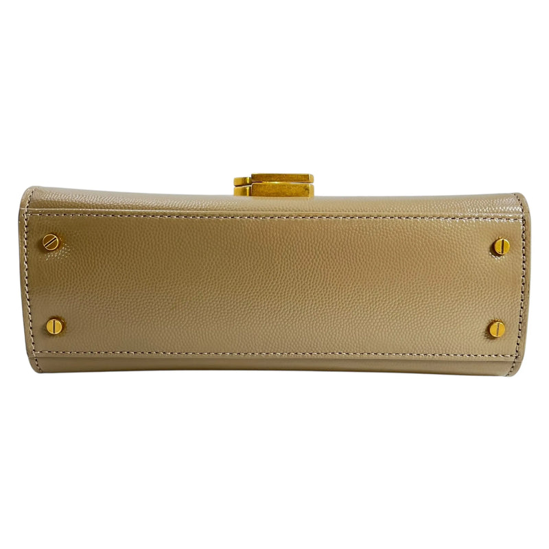 Saint Laurent Cassandra Top Handbag/Shoulder Bag - Beige 