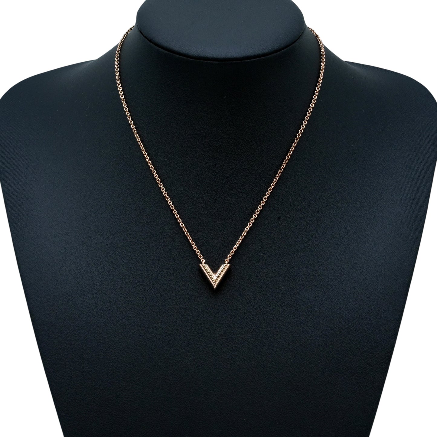 Louis Vuitton Essential V Necklace - GP - Rose Gold - 21368 