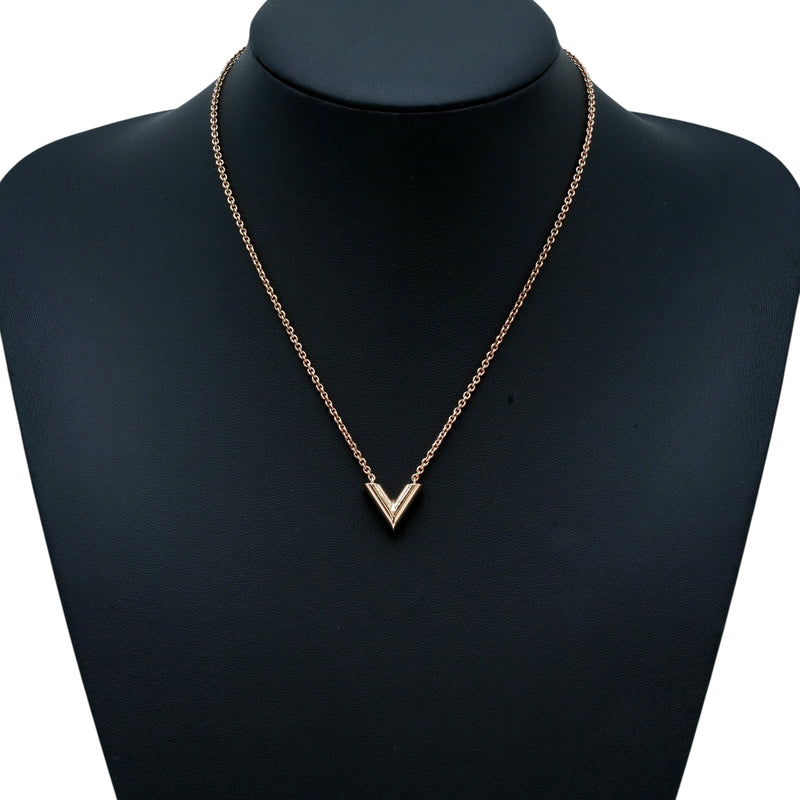 Louis Vuitton Essential V Necklace - GP - Rose Gold - 21368 