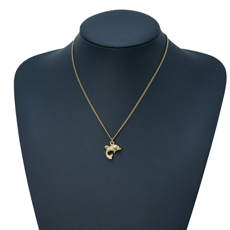 Dior Dolphin Pendant Necklace - Gold Plated 