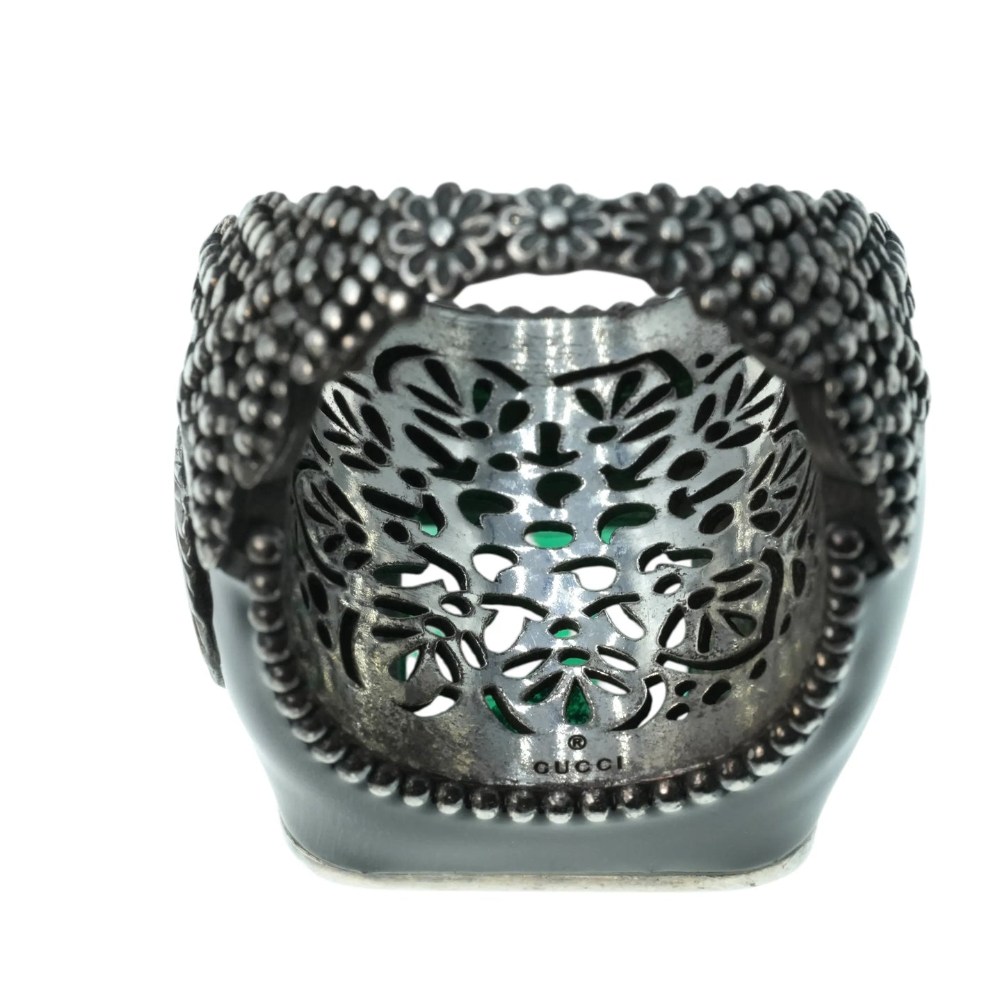 GUCCI Crystal GG Logo Ring - SV925 