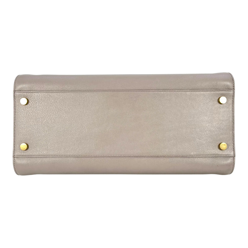 Saint Laurent カバス レザー ハンドバッグ - グレー