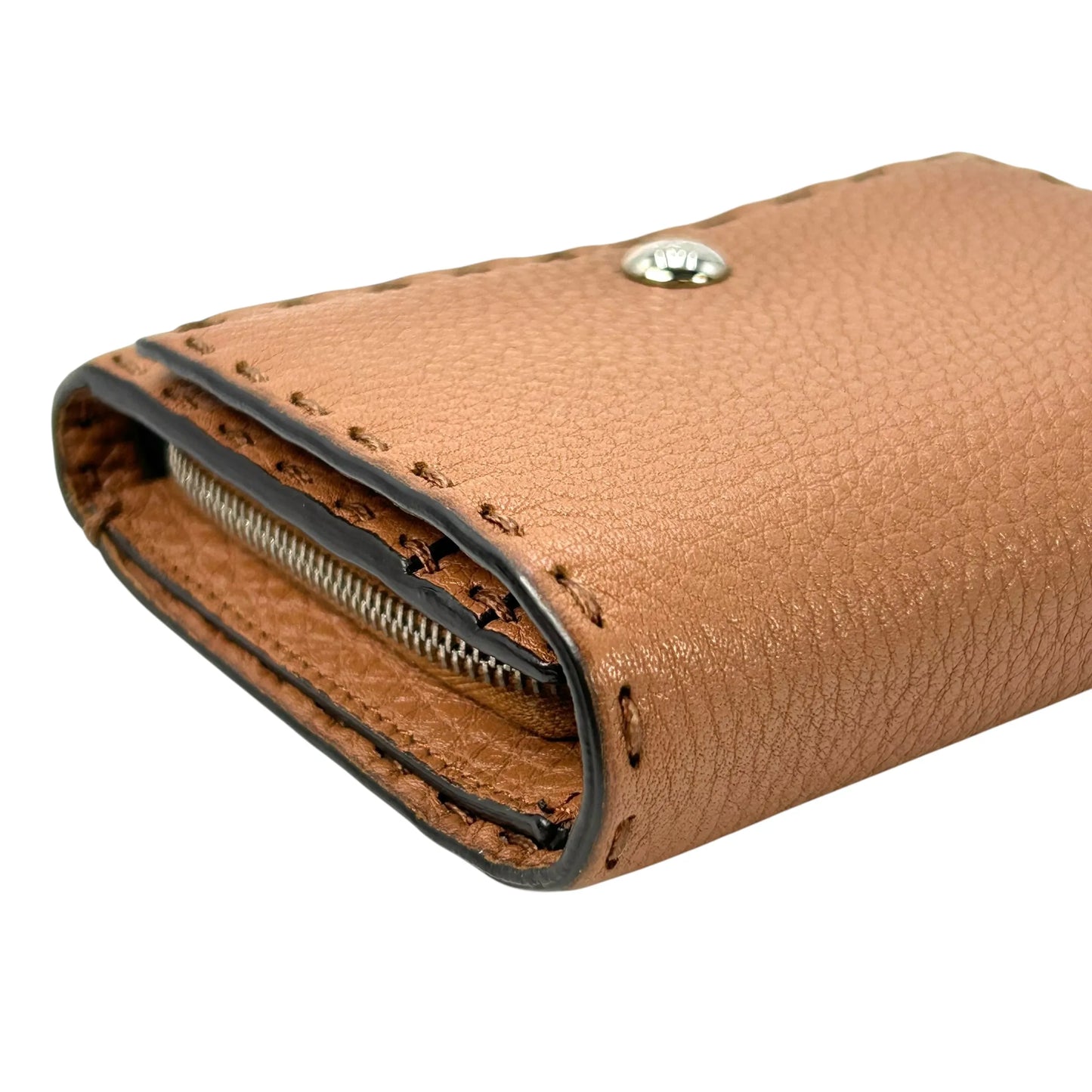 FENDI Selleria Compact Bifold Wallet - Brown 