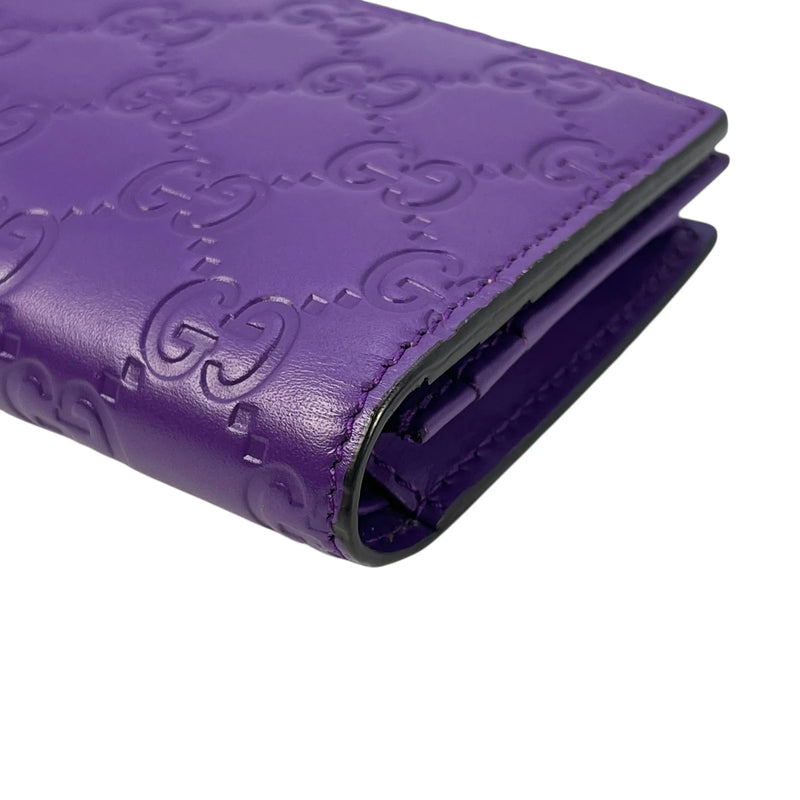 GUCCI Guccissima Leather Card Case - Purple 