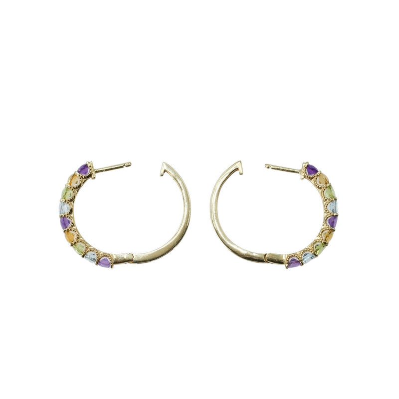 レインボー ジェムストーン 1.500cts ピアス - 18KYG