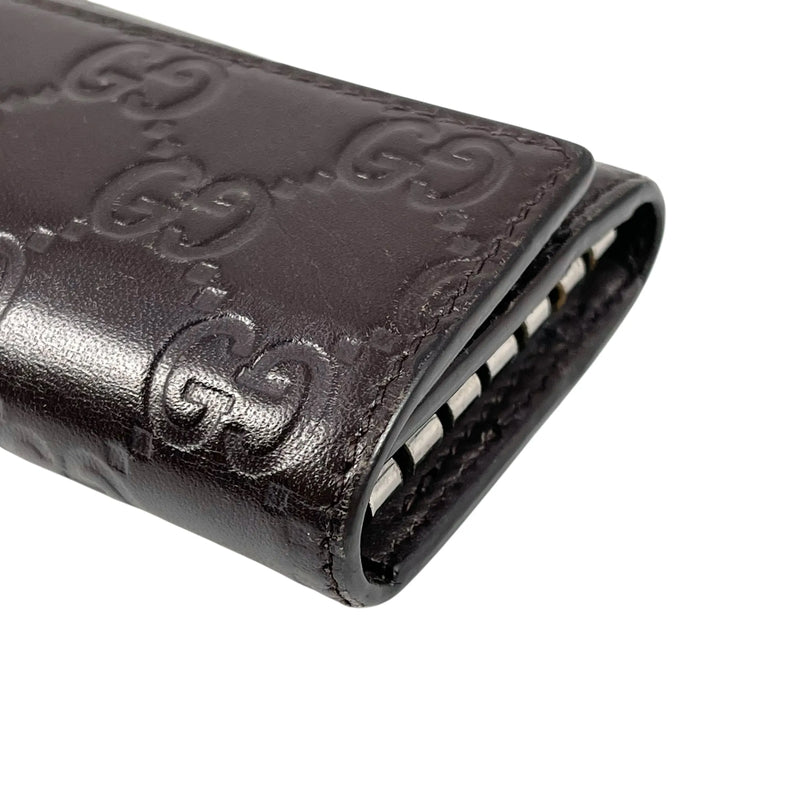 GUCCI Guccissima Key Case - Dark Brown 