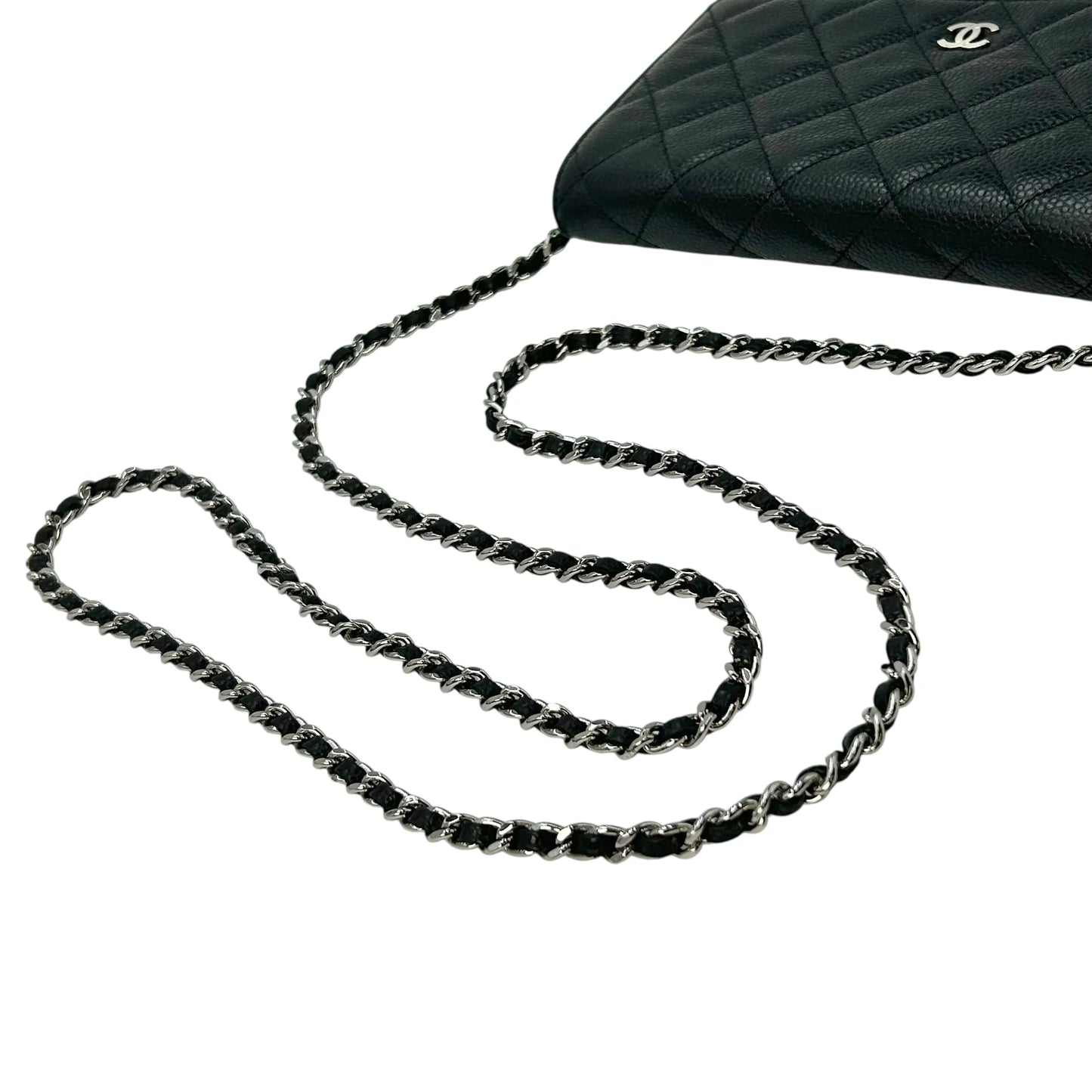 CHANEL マトラッセ キャビアスキン チェーンウォレット - ブラック - 34883