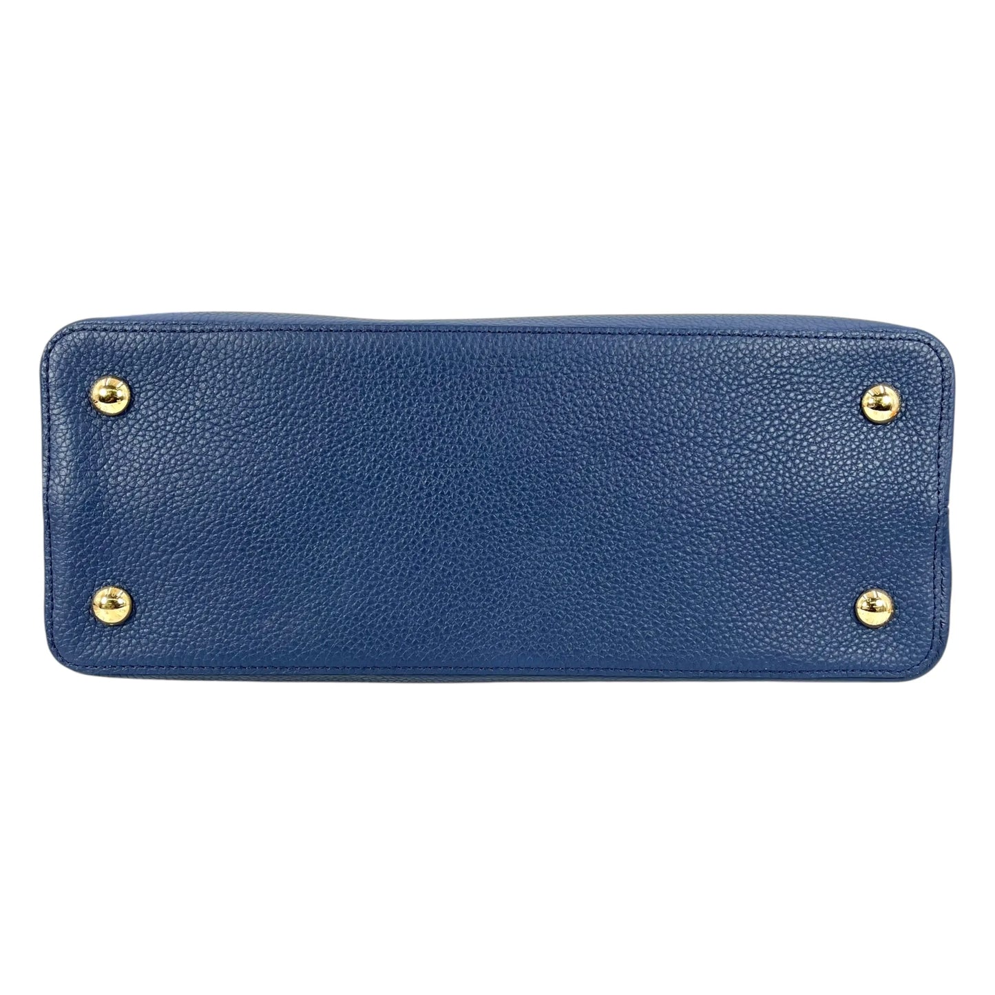 Louis Vuitton Capucines MM Taurillon Leather Handbag - Navy Blue 